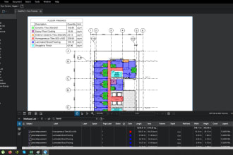 do material takeoff complete with marked up drawings and boq