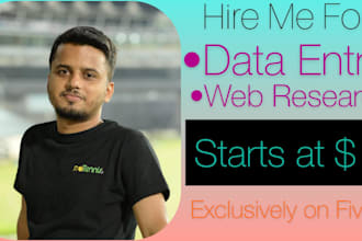 data entry, web research and data mining