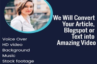 convert blog post, article or text to video with voice over
