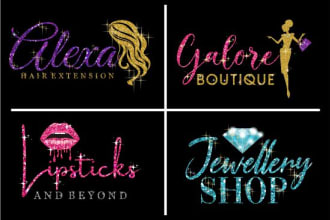do glitter logo for lip gloss boutique hair and cosmetics