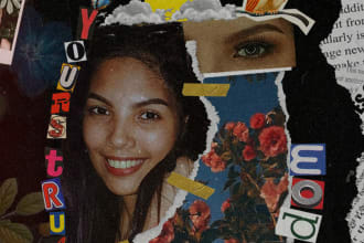 make aesthetic scrapbook cover or design for social media