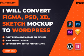 convert figma, psd, xd, sketch to wordpress