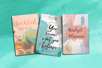 design 5 professional book covers, or low content design