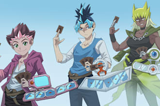 draw your oc in yugioh style and in these poses
