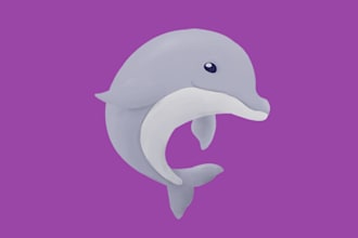 digital painting a cute cartoon animal for children