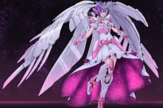 draw mecha girls or boys illustration