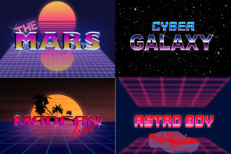 modern 80s retro text logo sign in 24h