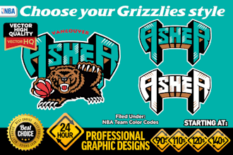make your professional custom logo with grizzlies vancouver