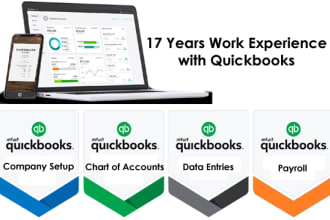 do bookkeeping, maintain any quickbooks task and new setup