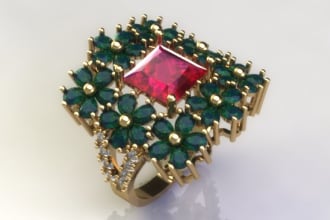 design 3d jewelry  and rendering create 3d model 3d sketch