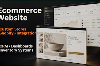 fix, develop ecommerce website, dashboard, CRM as ecommerce website developer