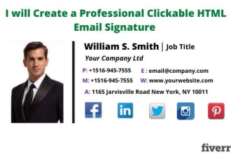 create a professional clickable HTML email signature