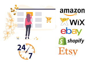 upload your product listing on amazon,etsy, shopify ,wix