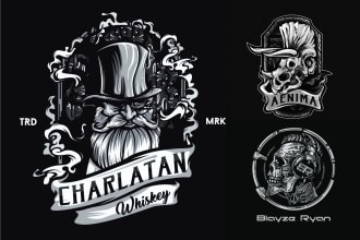 design vintage logo retro hand drawn tattoo art illustration