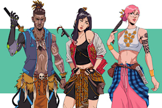draw anime concept characters design