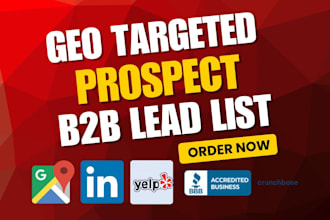 build GEO targeted prospect b2b lead list for any business