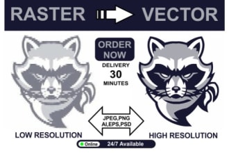 convert raster logo, image in vector file high resolution ai,eps,PDF,png,cdr