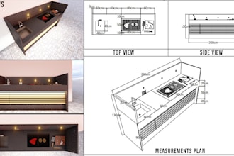 design your 3d outdoor kitchen with measurements plan and video