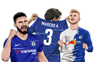 design sport player into vector, illustration ,cartoon football