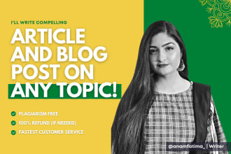 write research articles and informative blog posts on the topic of your choice