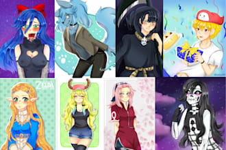 draw anime furry nsfw and sfw characters,  oc, fanart  vtubers