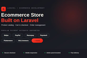 create a laravel ecommerce store with payment integration