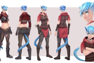 draw a professional character reference sheet for you