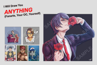 draw you in cartoon, comic book and anime style