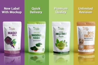 do pouch packaging design with 3d mockup
