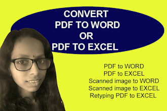 convert PDF to word or excel
