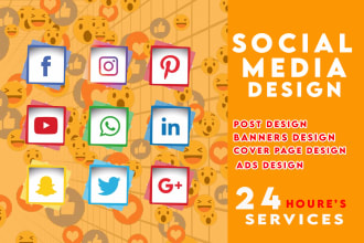 do creative social media design, post, banner ads