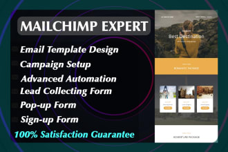 do mailchimp email template, popup form, signup form, contact form in 24 hours