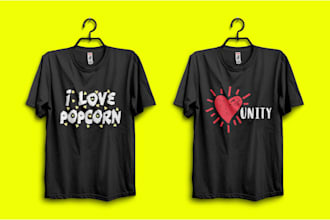 do custom cool trendy typography t shirt design for you