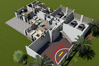 create interior, exterior, 3d floor plan