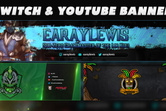 design a professional custom youtube, twitch banner