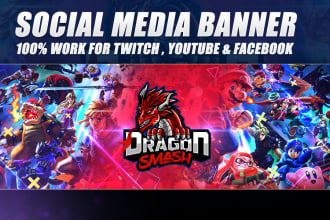 design an eye catching banner for twitch, kick or youtube