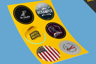 design cool stickers, logo, labels, badges, ready to print