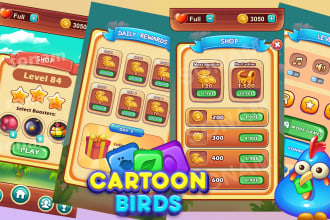 create 2d game art, game asset and game UI, full game assets