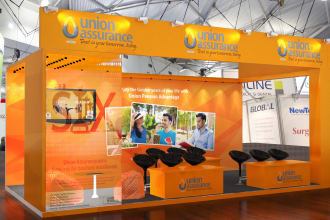 do 3d trade booth, exhibition stall, kiosk