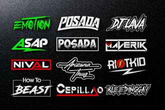 create stunning dj, band, producer, music, and any text logo