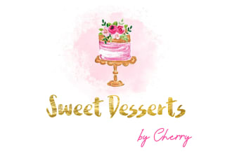 make creative boho, watercolor logo design