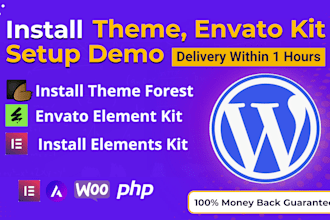install wordpress theme, envato elements kit themeforest theme demo