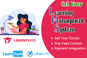 develop lms wordpress membership website with learndash
