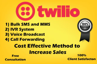 build the twilio sms bot or bulk SMS or voice calls