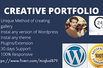 do create professional blog portfolio wordpress website