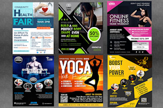 create sports flyer, gym flyer, and fitness flyer poster design