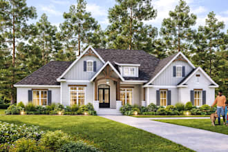 do 3d house exterior design,interior design,and 3d rendering