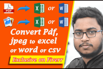 convert PDF to excel or csv