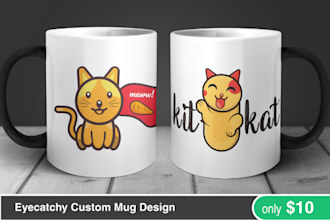 create a trendy custom mug design for you
