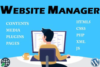 manage pages, content, media, plugins on wordpress website